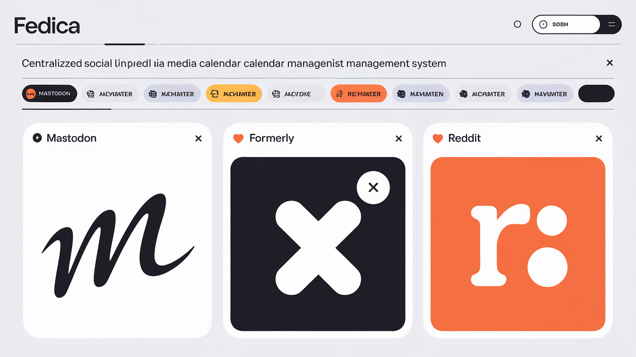 Tableau de bord open-source Fedica pour Mastodon, X et Reddit