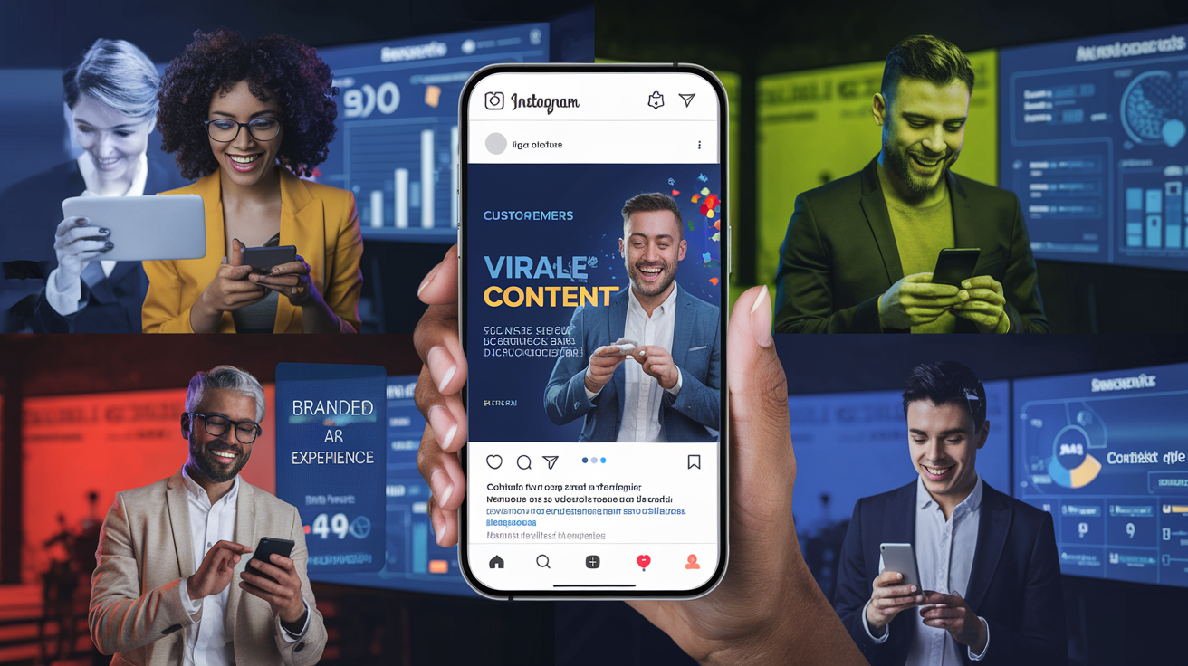Carrousel UGC, concours viral, filtre AR mobile, analytics