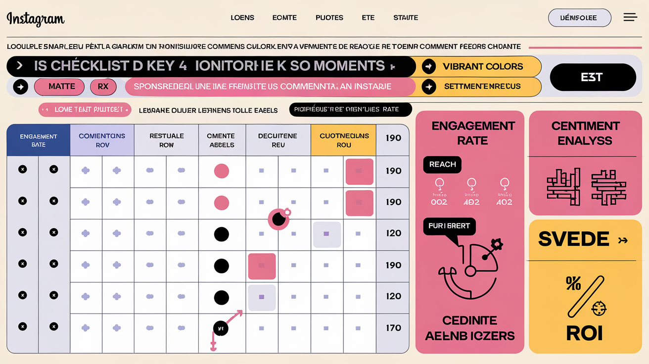 Checklist KPIs campagne commentaires sponsorisés Instagram