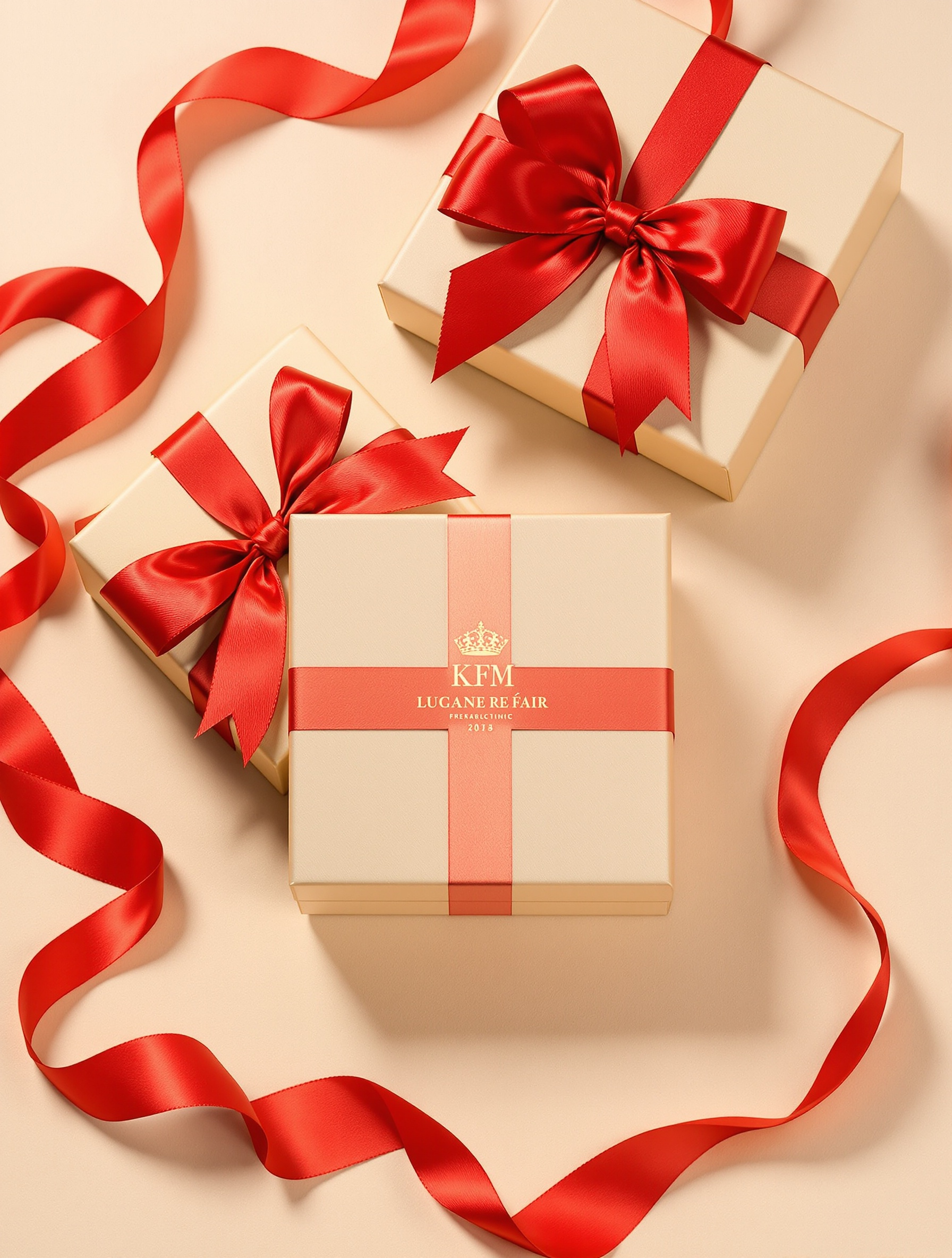 coffret cadeau fin d'année premium ruban doré