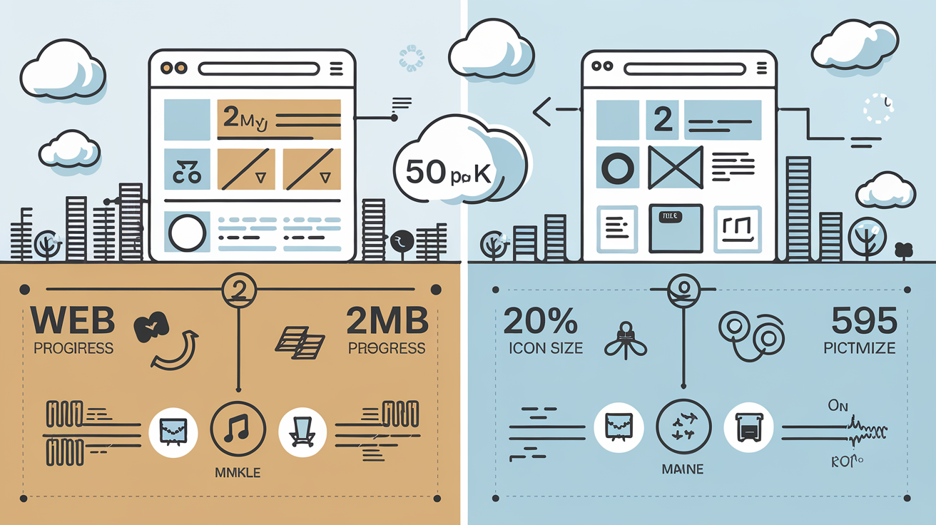 Comparatif de données avant et après optimisation des médias