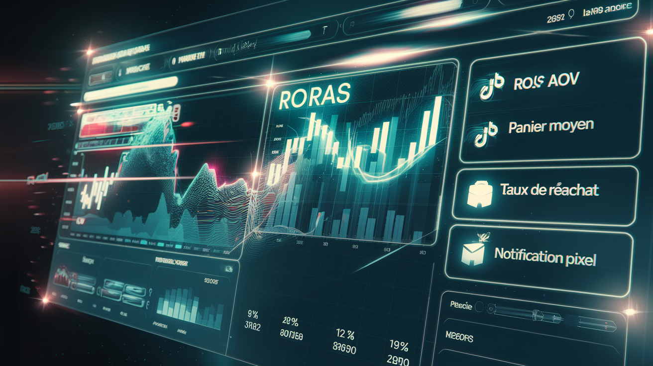 Dashboard TikTok Shop affichant des KPIs et des alertes de suivi