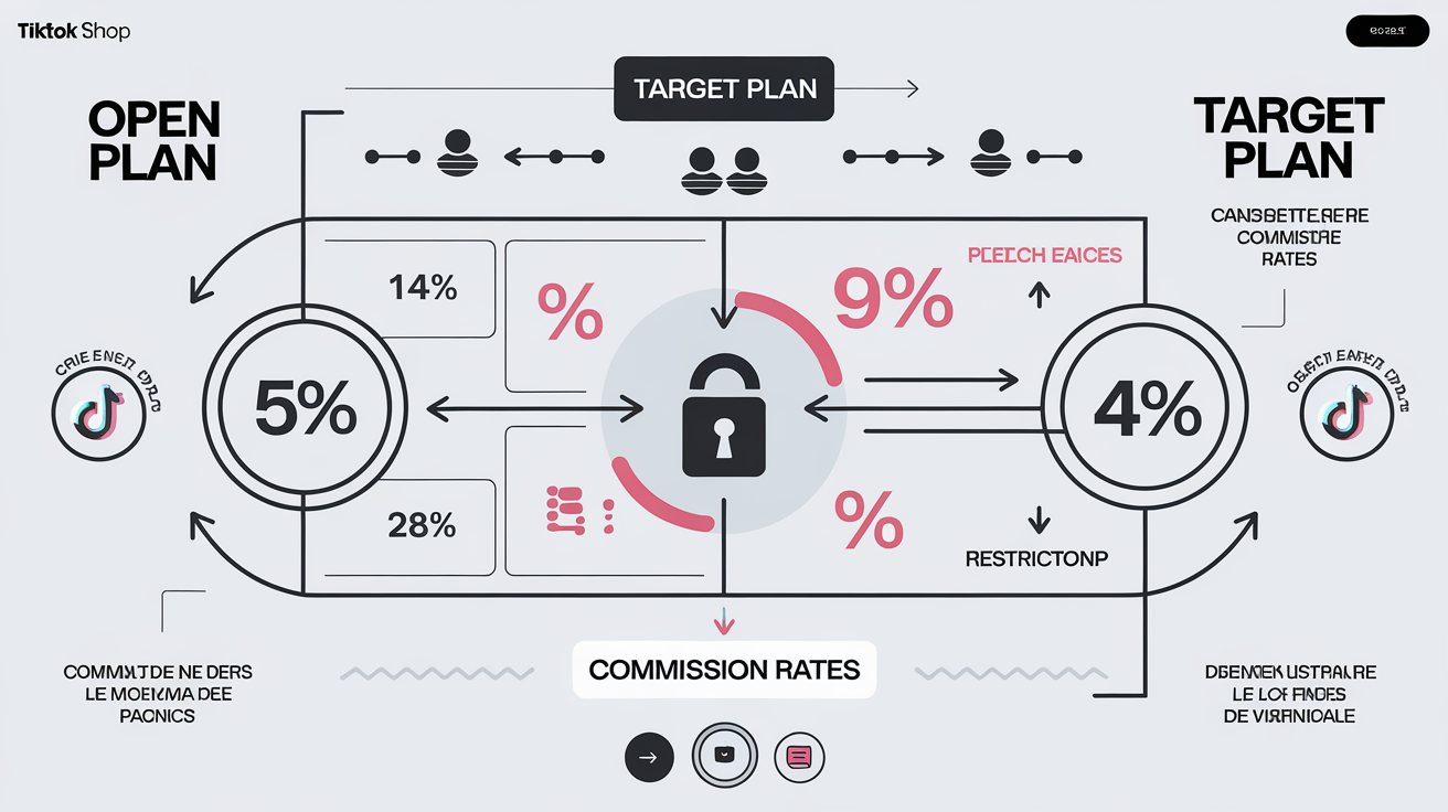 Comparaison visuelle entre Open Plan et Target Plan sur TikTok Shop