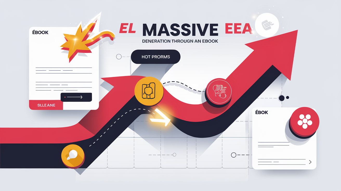 Graphique illustrant la génération massive de leads grâce à un eBook.