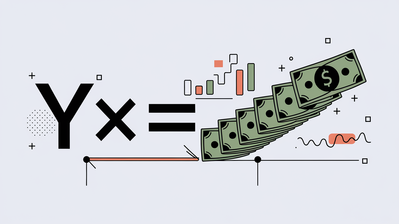 Graphique illustrant Y/X=k dans un contexte de trading