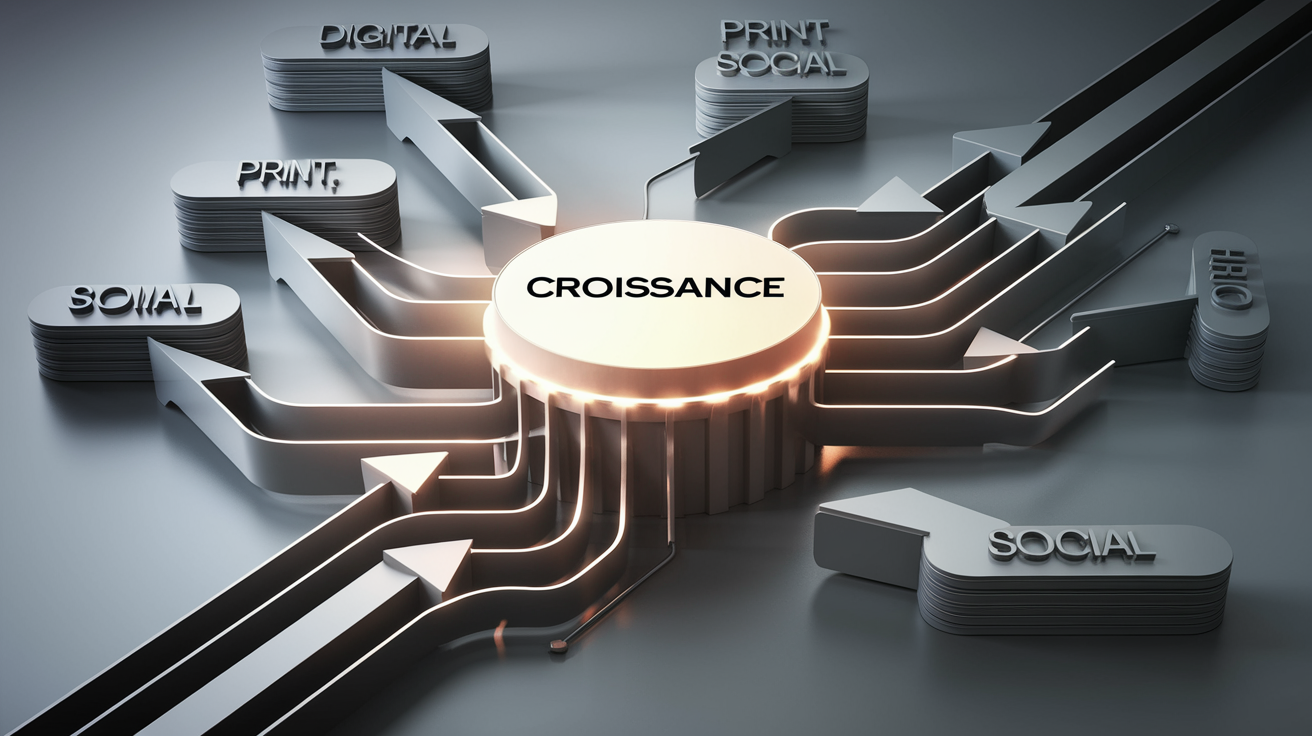 Graphique transformation canaux leviers croissance entreprise