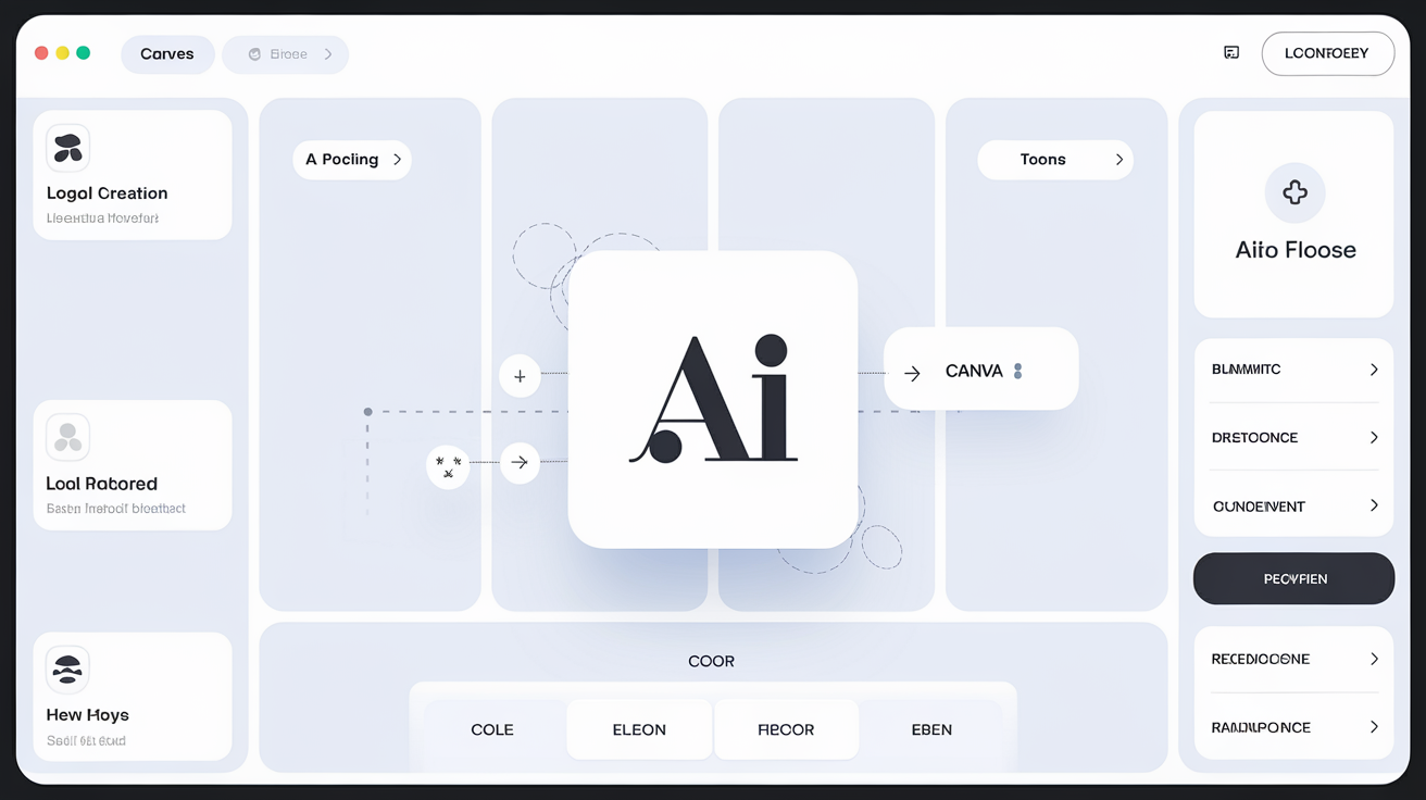 Interface Canva générateur logo IA simplicité efficacité