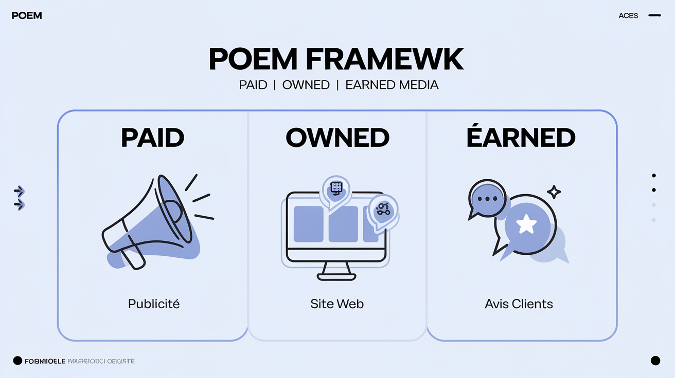 Matrice simple POEM Paid Owned Earned Media