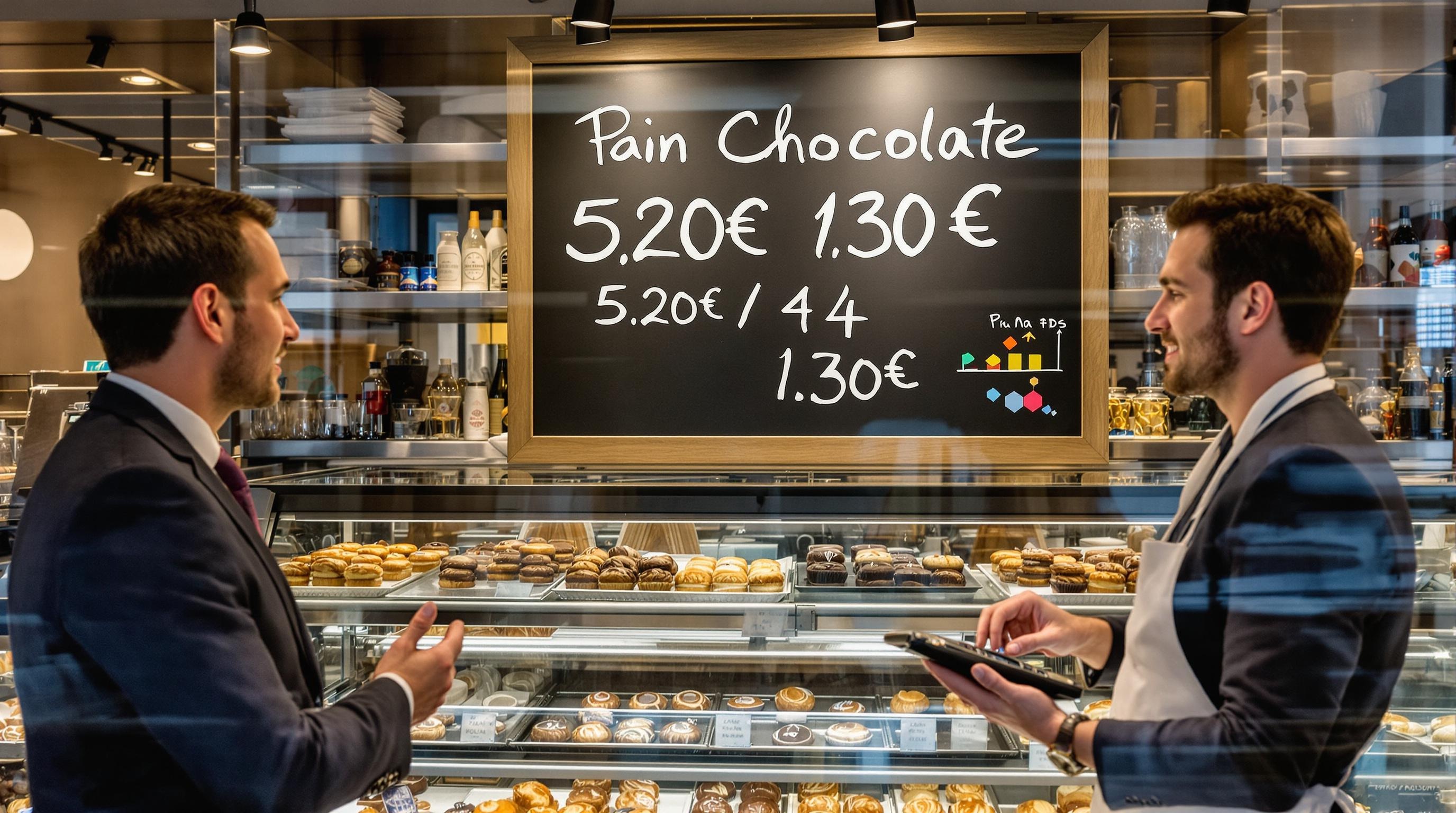 Exemple de proportionnalité dans une boulangerie avec des pains au chocolat