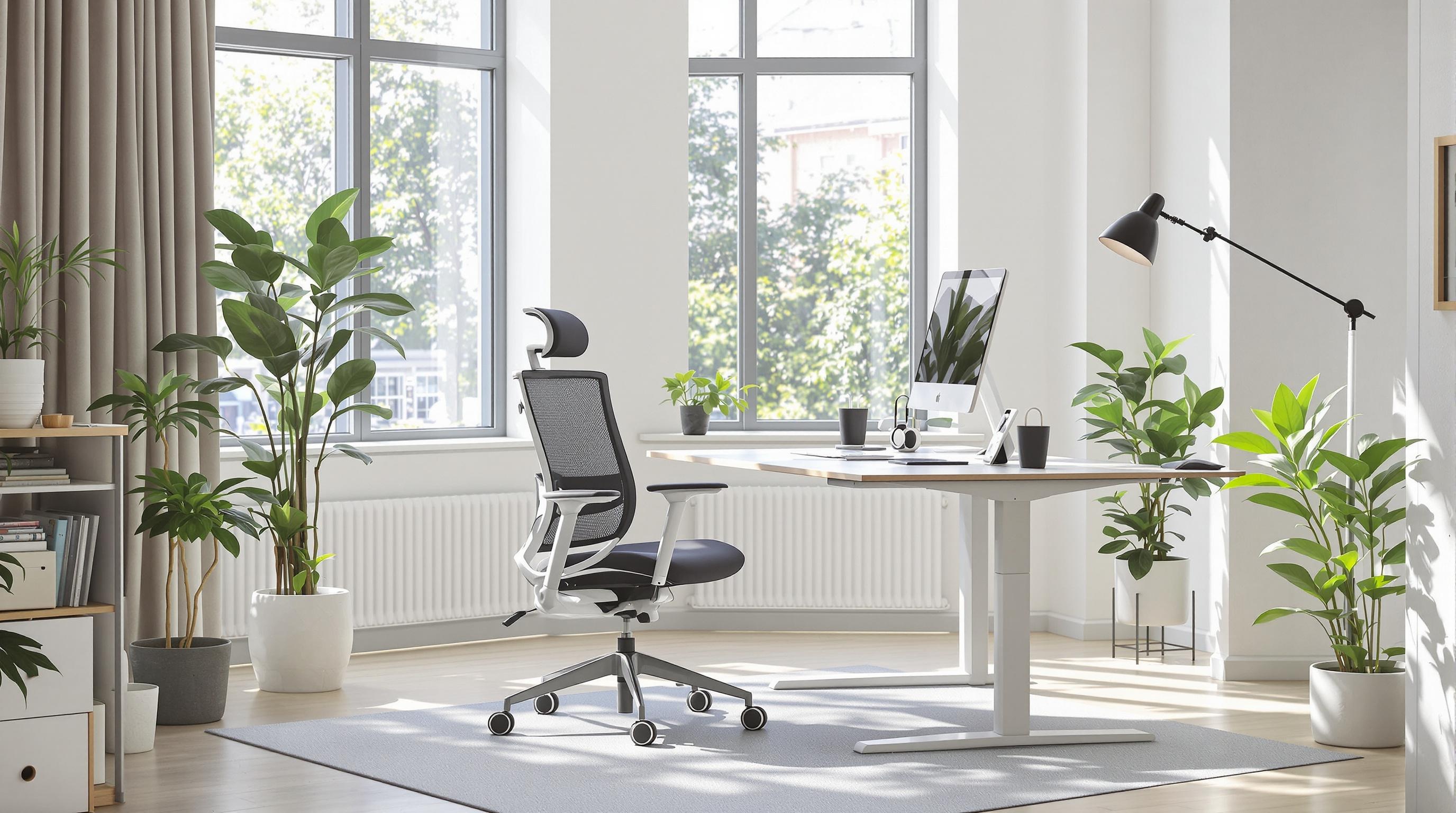 Plan zones focus-breakout lumière naturelle bureau assis-debout chaise ergonomique