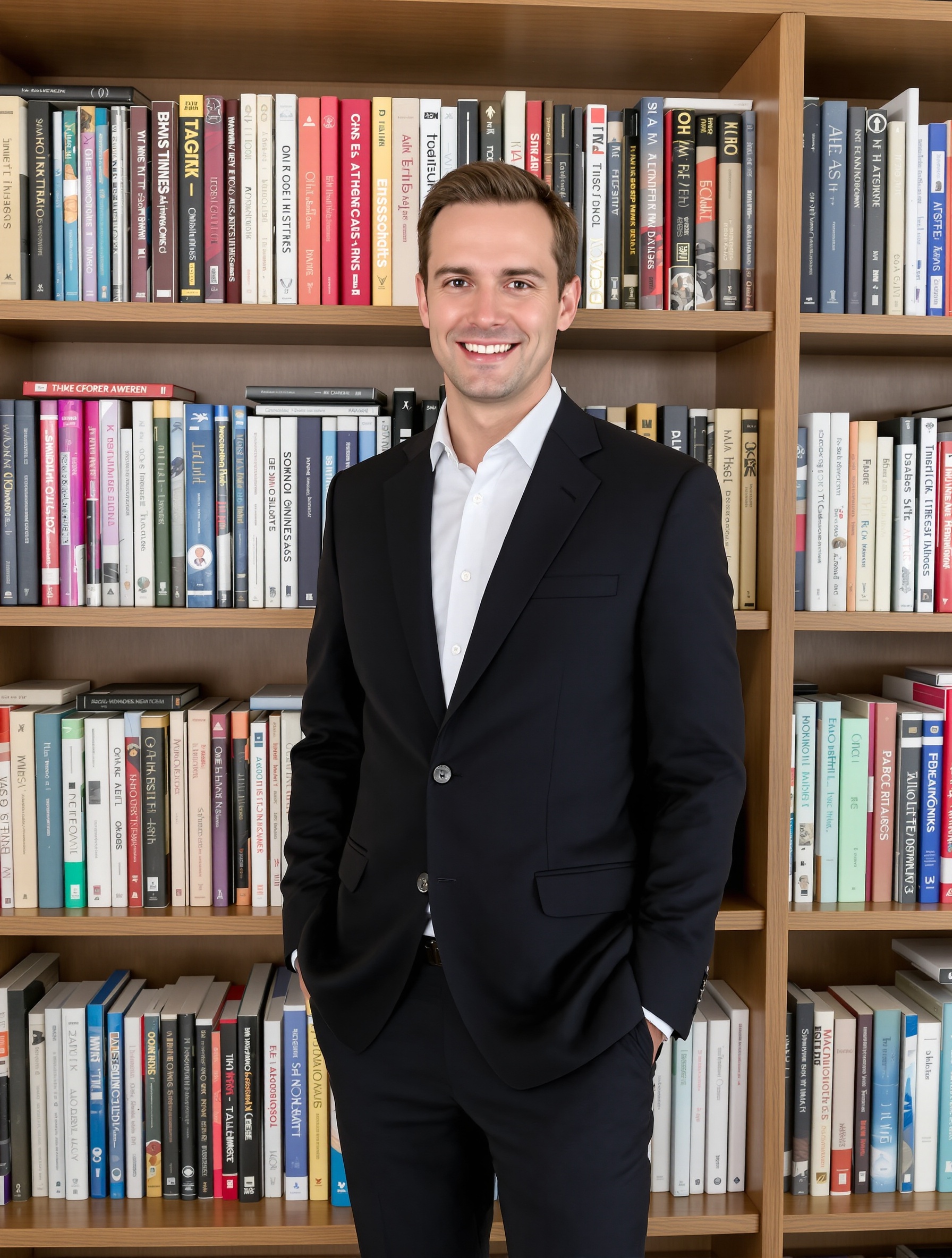 Professionnel entouré de livres et de technologies, symbolisant l'apprentissage continu