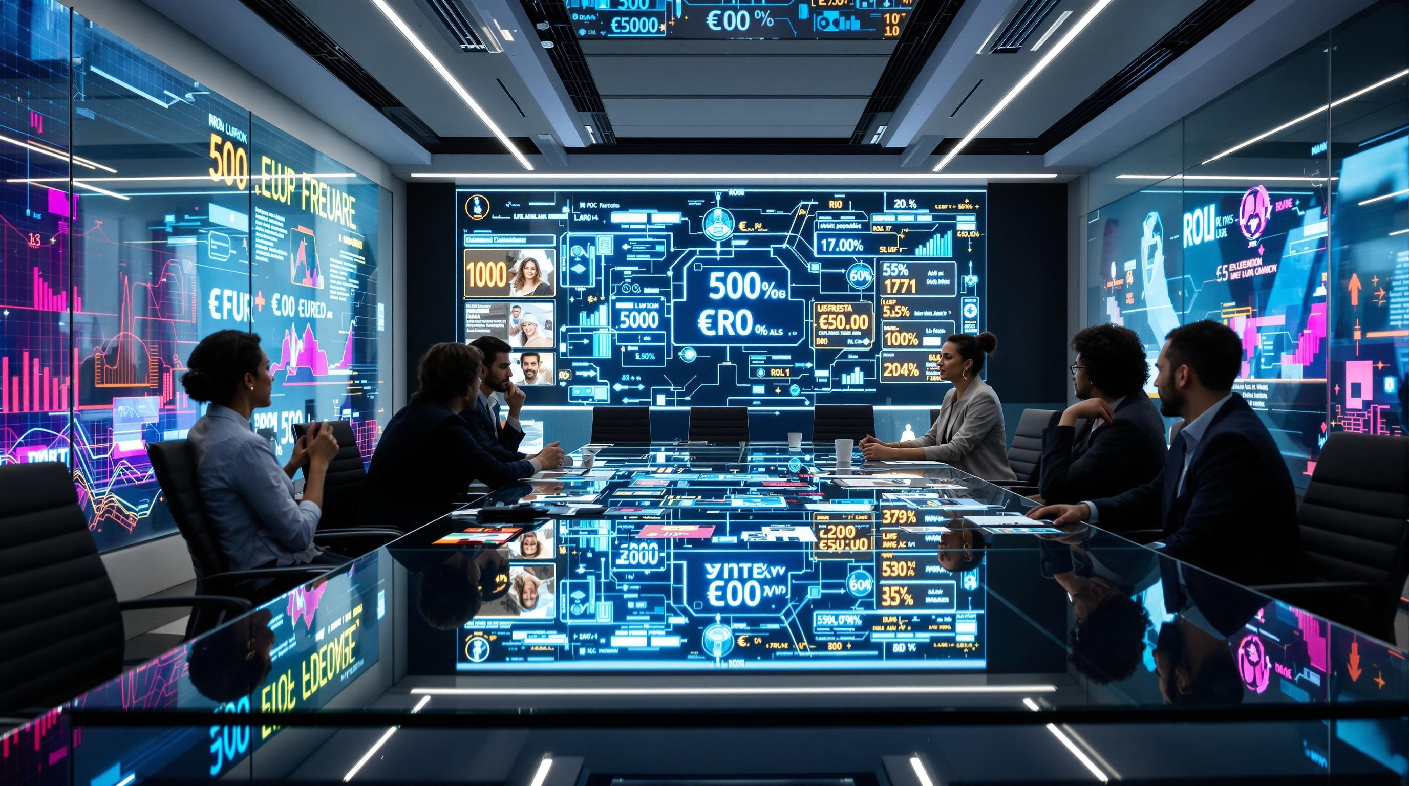 Illustration d'un brainstorming financier pour un branding futuriste