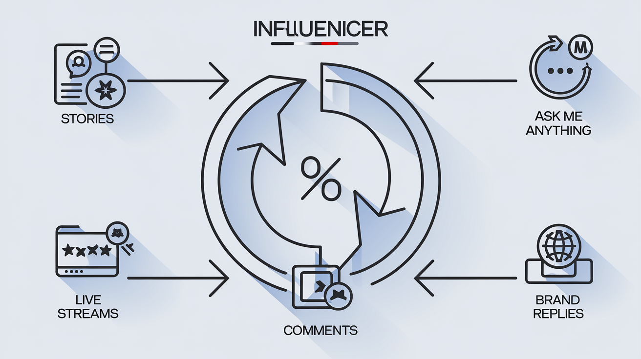 Schéma boucle feedback influenceur communauté