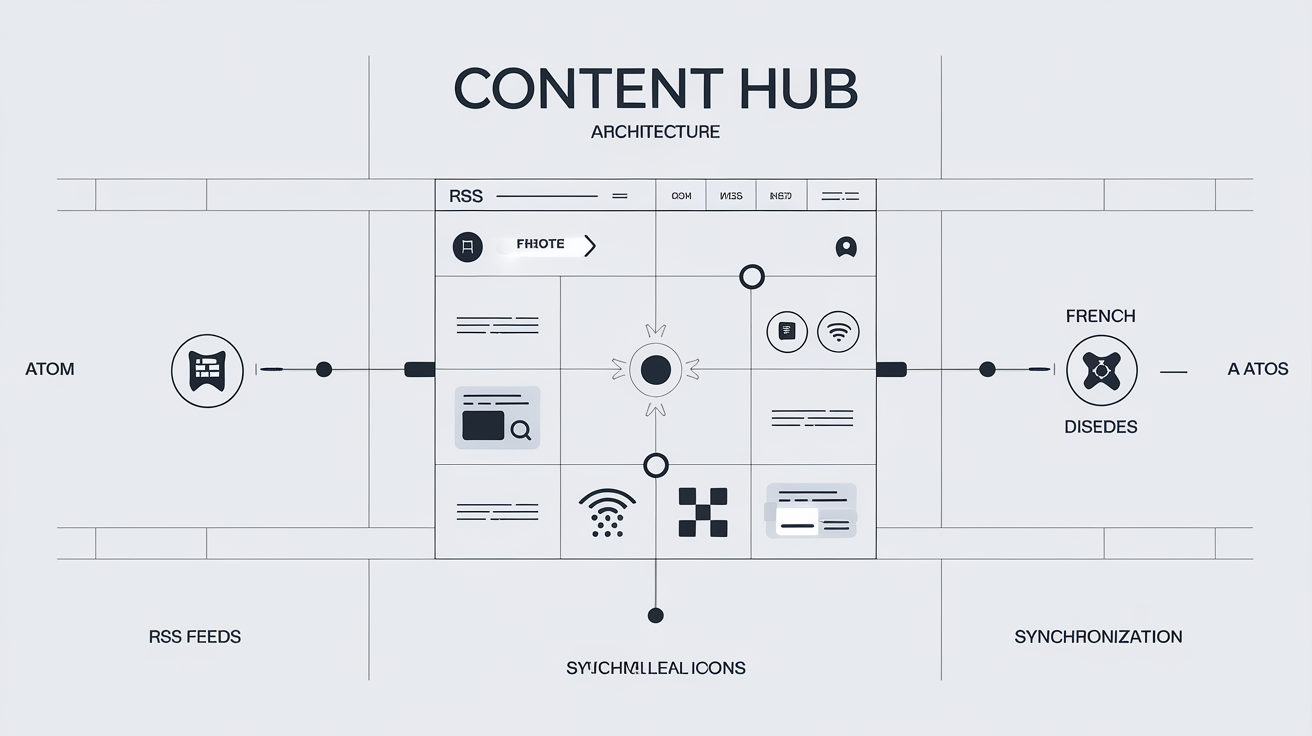 Schéma d'une architecture hub RSS et Atom pour Google Discover