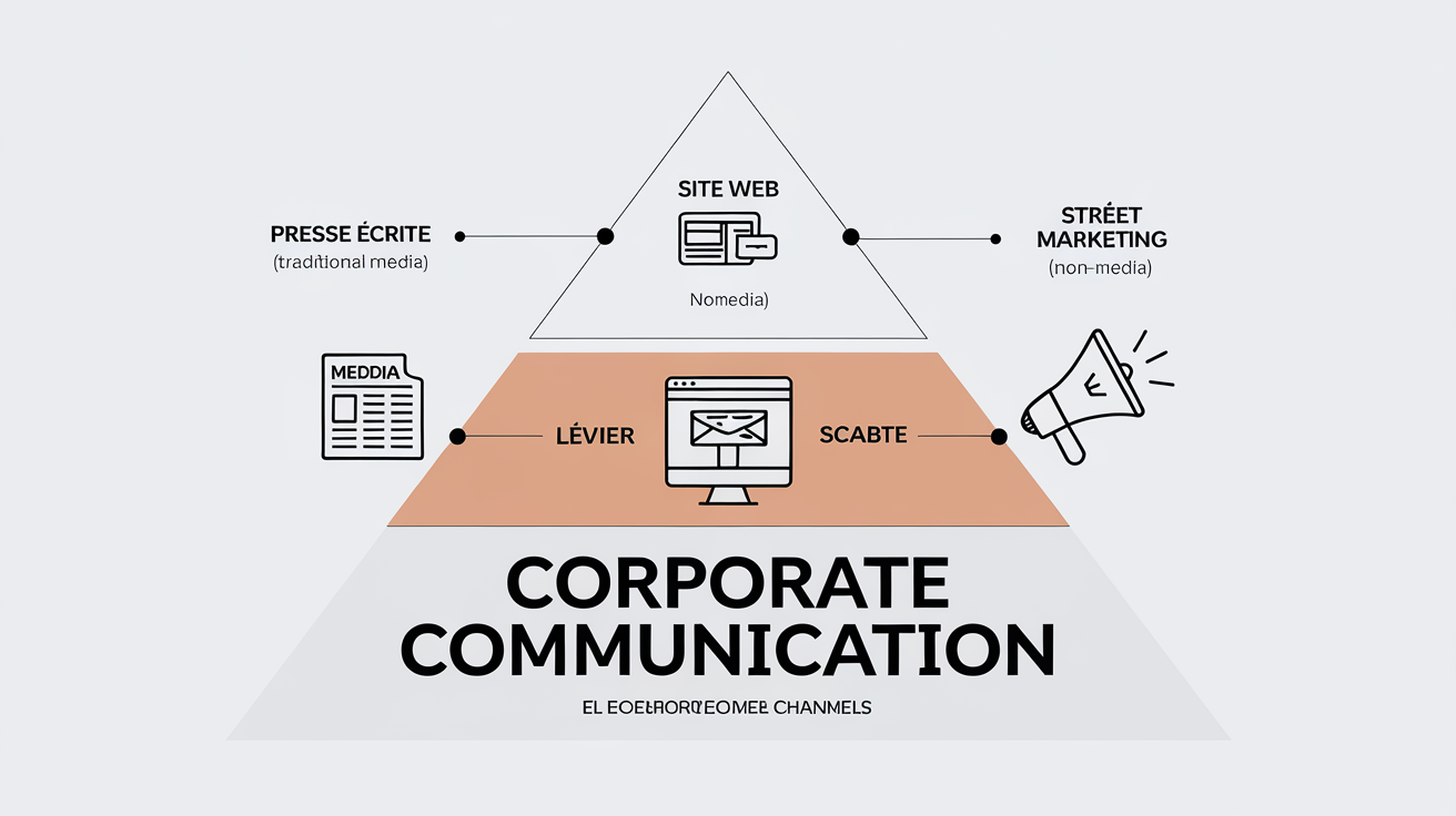Schéma pyramidal MECE canaux communication entreprise