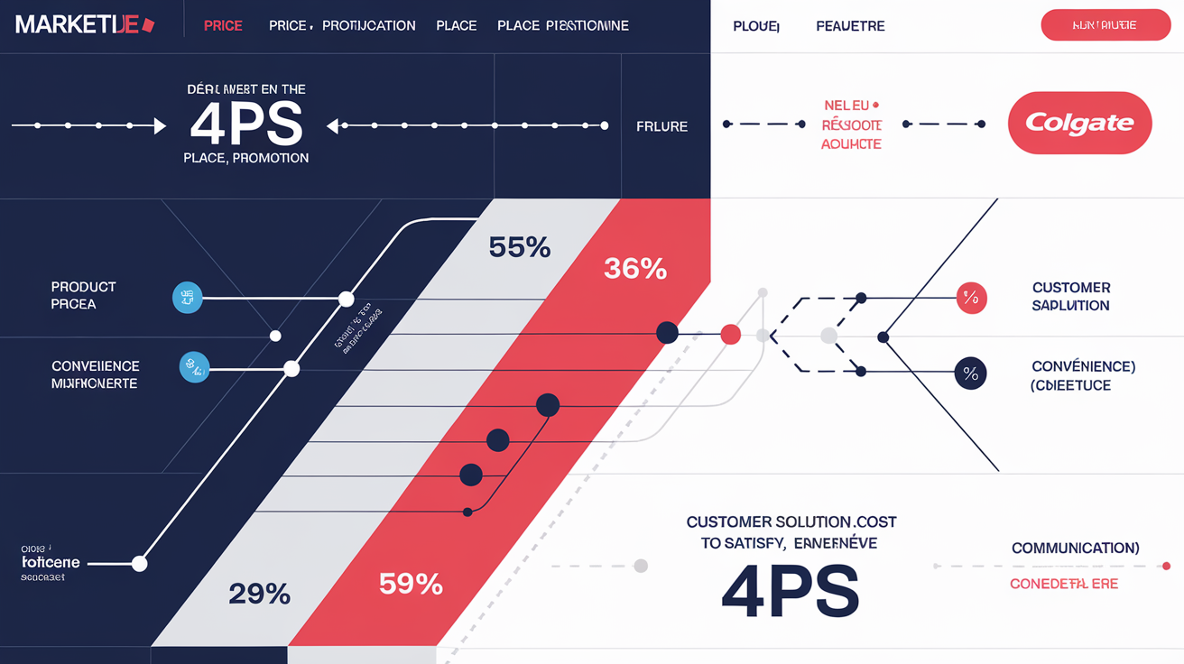 Tableau comparatif entre les 4P et les 4C avec exemple Colgate