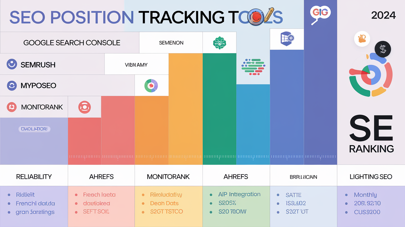 Comparatif visuel des outils de suivi de position SEO 2024
