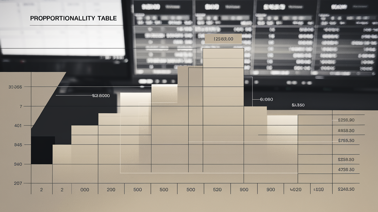 Exemple de tableau minimaliste pour calculer la proportionnalité