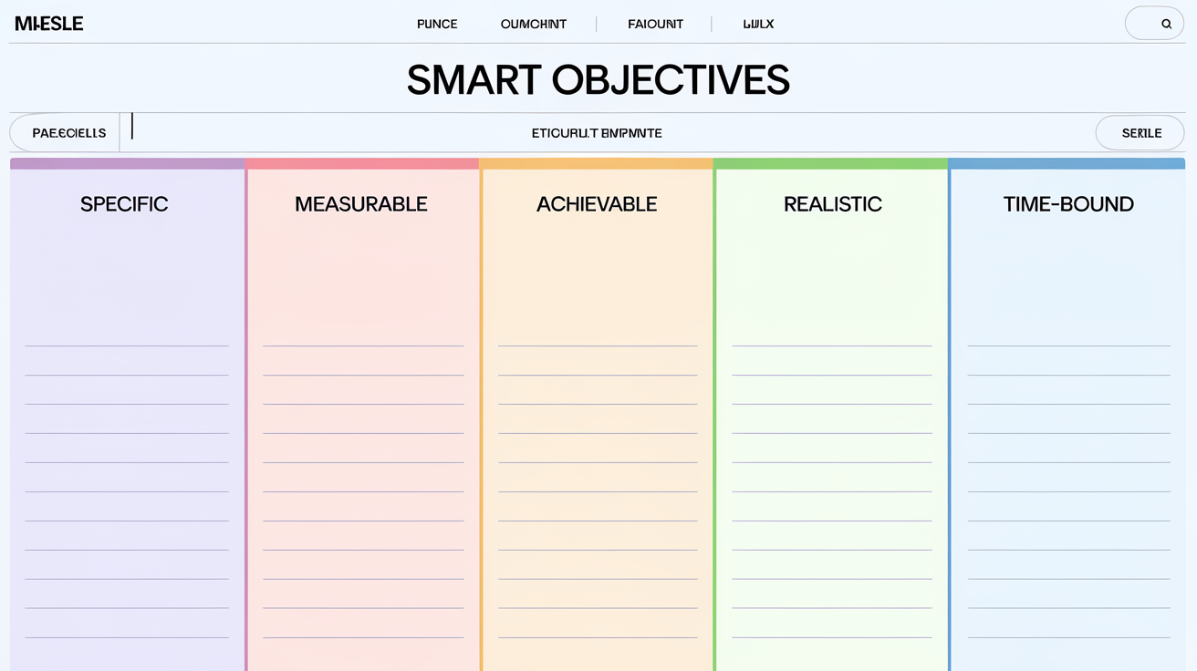 Template SMART objectifs carrière dashboard