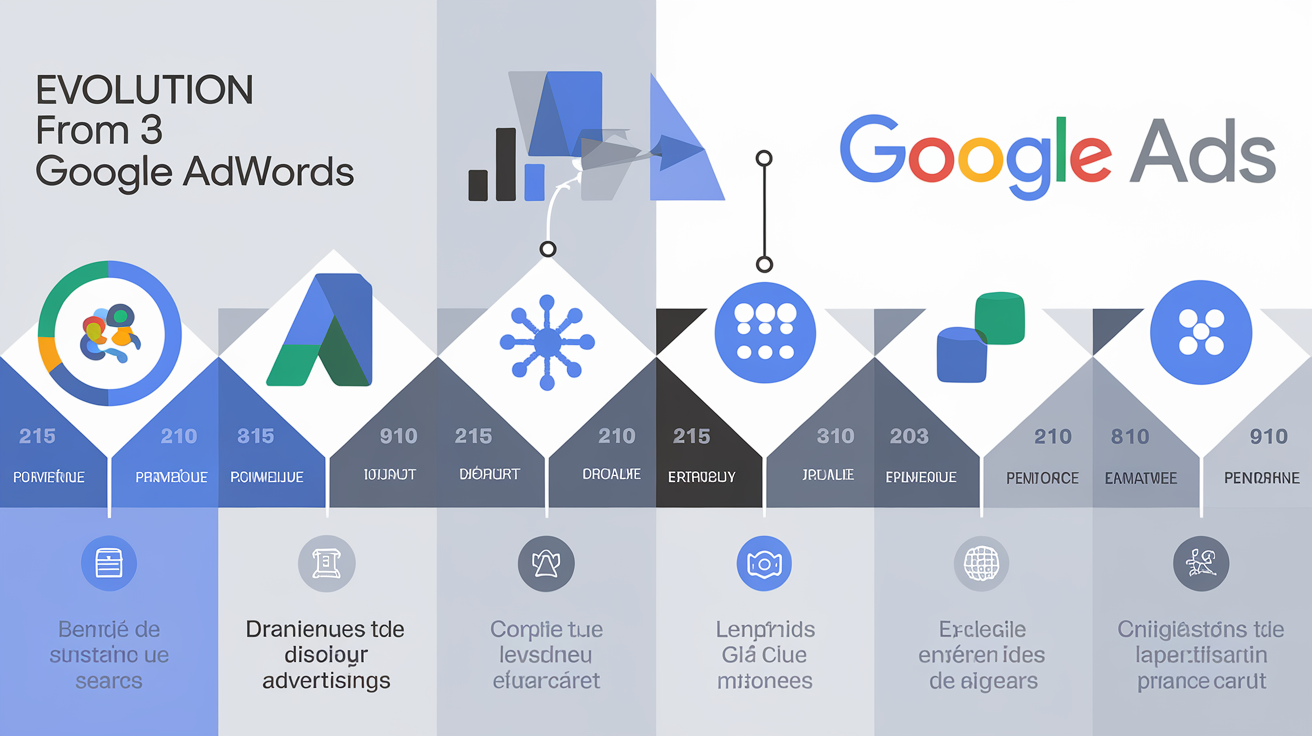 Timeline graphique évolutive Google Ads